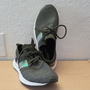 New Balance Olive Green Sneakers with Iridescent Accent Sz 8